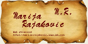 Marija Rajaković vizit kartica